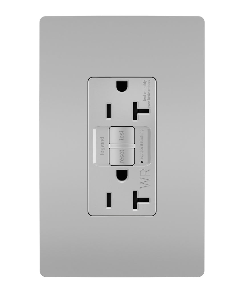 Legrand - 2097TRWRGRY - Tamper-Resistant Weather-Resistant 20A Duplex Self-Test GFCI Receptacles with SafeLock Protection - radiant - Gray