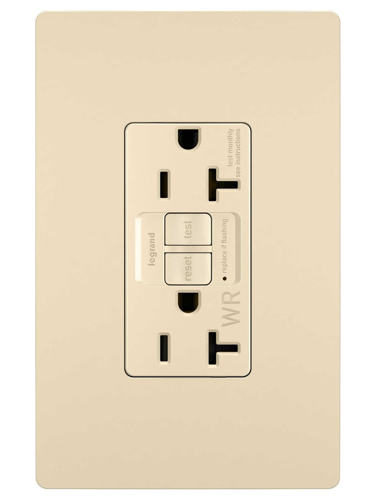 Legrand - 2097TRWRI - Tamper-Resistant Weather-Resistant 20A Duplex Self-Test GFCI Receptacles with SafeLock Protection - radiant - Ivory