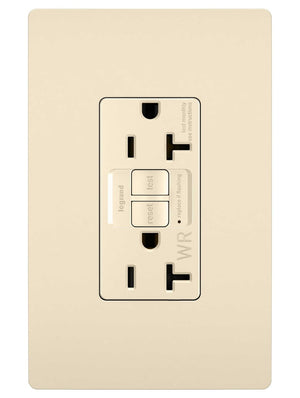 Legrand - 2097TRWRLA - Tamper-Resistant Weather-Resistant 20A Duplex Self-Test GFCI Receptacles with SafeLock Protection - radiant - Light Almond