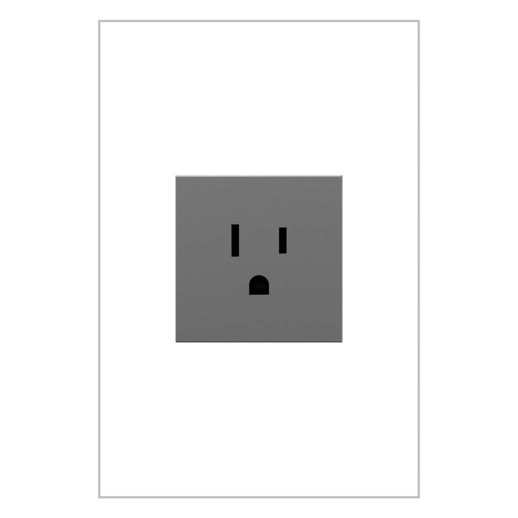 Legrand - ARTR151M10 - 15A Single Tamper-Resistant Outlet - adorne - Magnesium