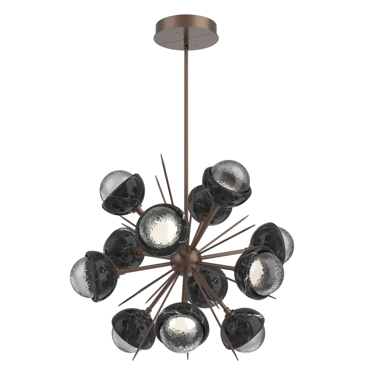 Hammerton Studio - CHB0093-0A-BB-S-001-L3-BM - LED Chandelier - Cabochon - Burnished Bronze