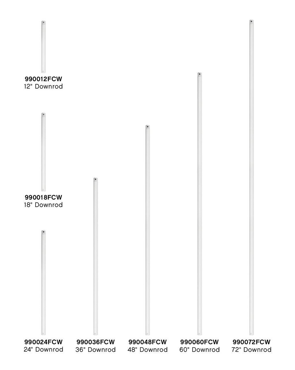 Hinkley - 990018FCW - Downrod - 18" Downrod - Chalk White