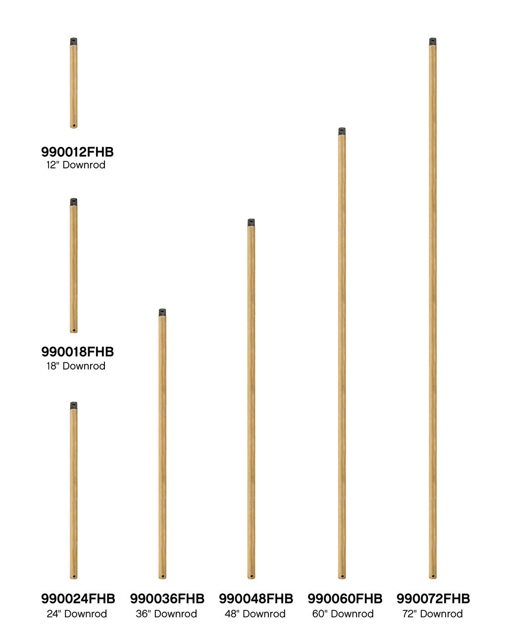 Hinkley - 990018FHB - Downrod - 18" Downrod - Heritage Brass