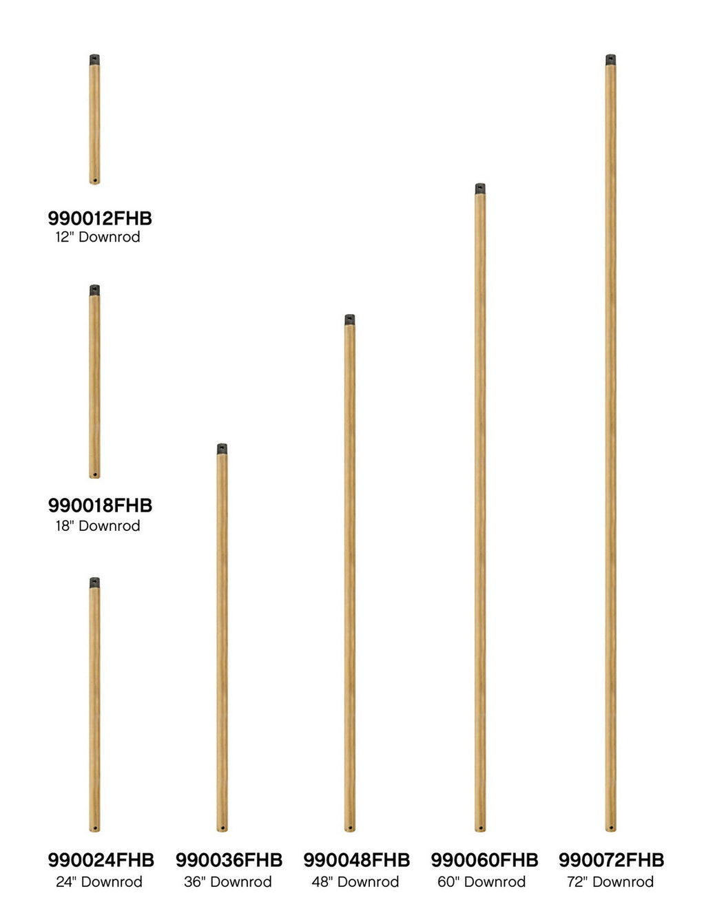 Hinkley - 990024FHB - Downrod - 24" Downrod - Heritage Brass