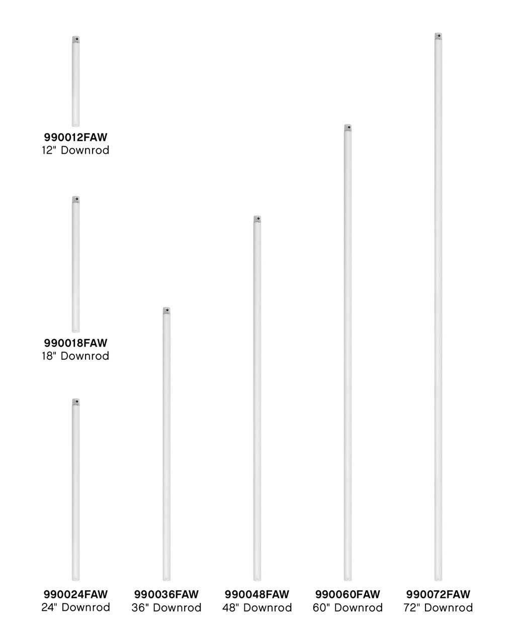 Hinkley - 990036FAW - Downrod - 36" Downrod - Appliance White