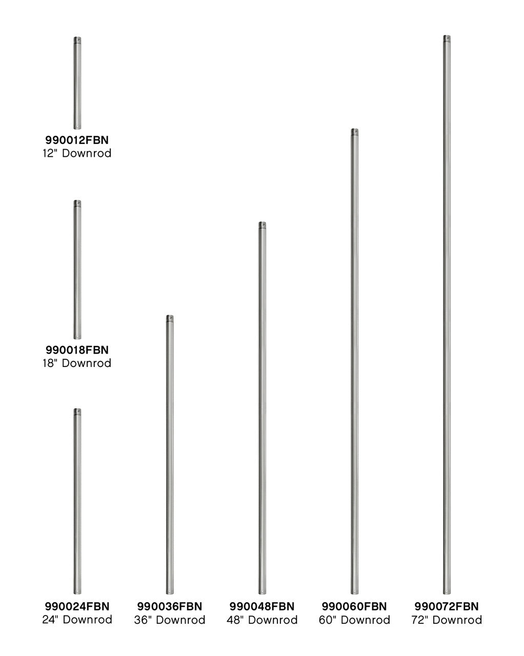 Hinkley - 990036FBN - Downrod - 36" Downrod - Brushed Nickel