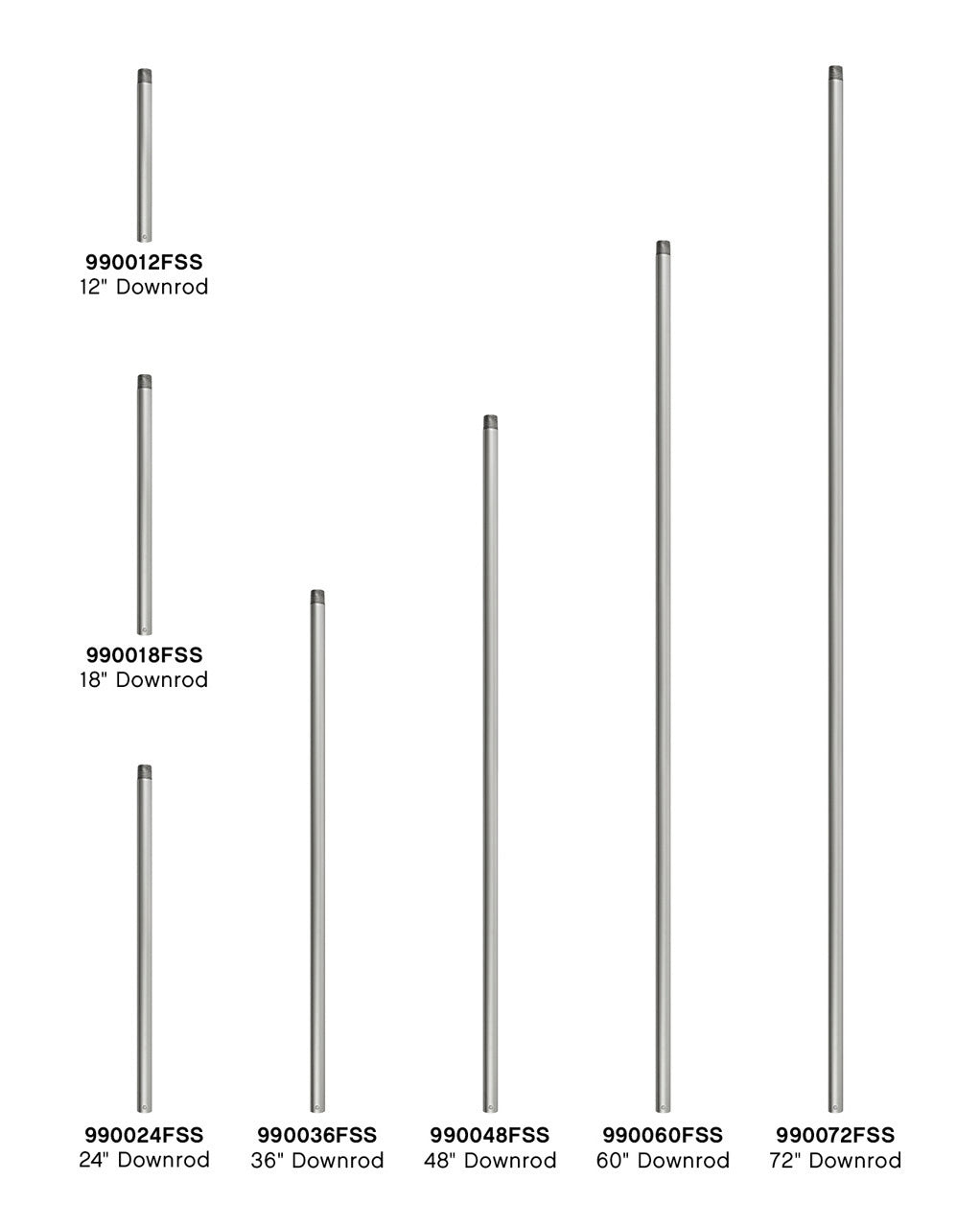 Hinkley - 990036FSS - Downrod - 36" Downrod - Satin Steel