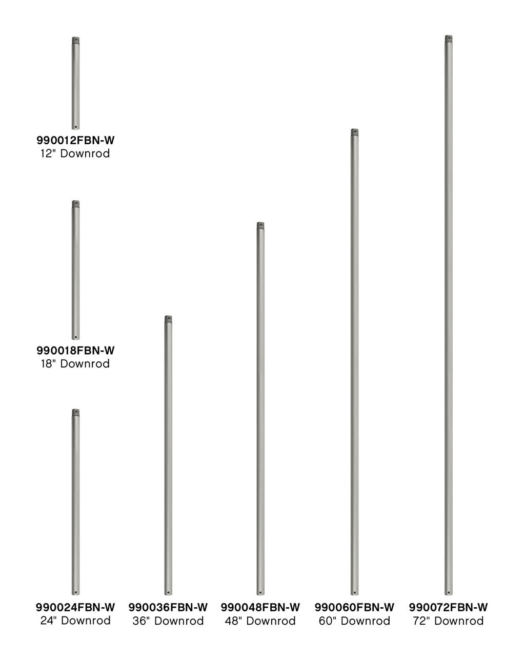 Hinkley - 990072FBN-W - Downrod - 72" Downrod - Brushed Nickel