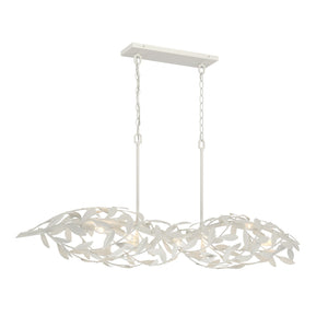 Crystorama - 567-MT - Six Light Linear Chandelier - Broche - Matte White