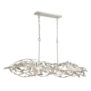 Crystorama - 567-SA - Six Light Linear Chandelier - Broche - Antique Silver