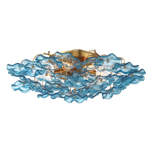 Crystorama - ESM-4000-AG-BL - Six Light Semi Flush Mount - Esme - Aged Brass