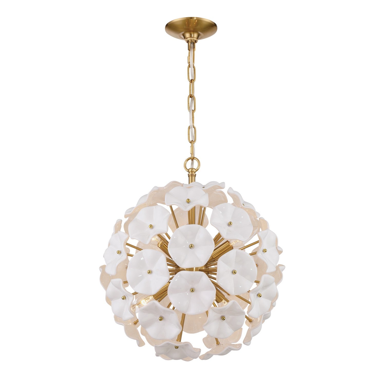 Crystorama - ESM-4005-AG-WH - Six Light Chandelier - Esme - Aged Brass