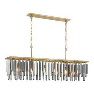 Crystorama - GEM-7007-MG-SS - Six Light Linear Chandelier - Gemma - Modern Gold