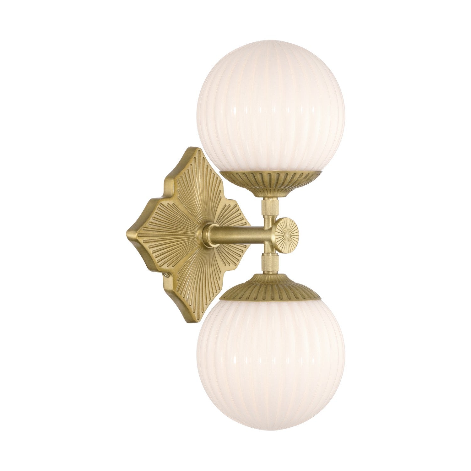Crystorama - ORY-1002-AG-WH - Two Light Wall Sconce - Orly - Aged Brass