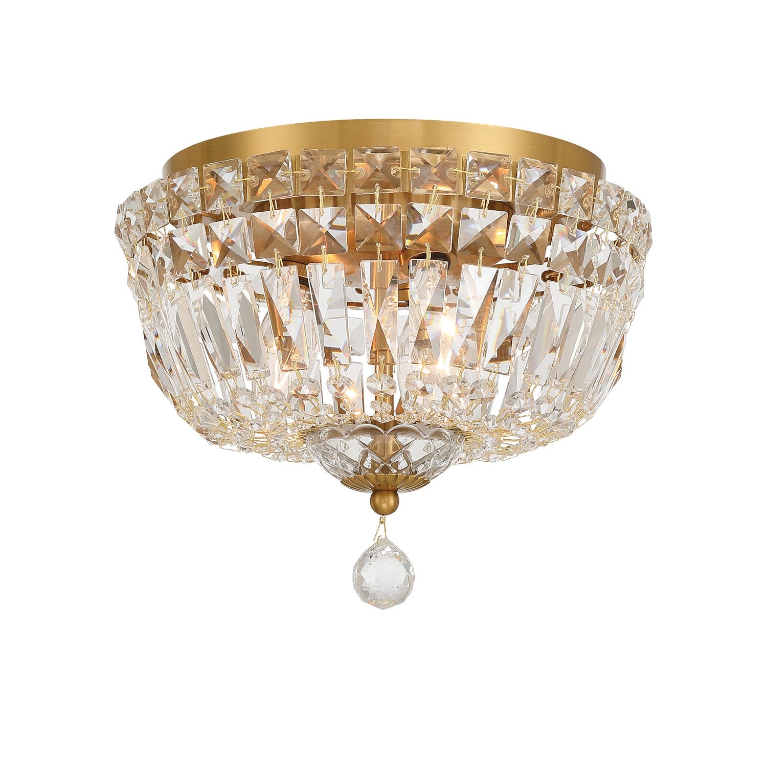 Crystorama - ROS-A1003-AG-CL-MWP - Three Light Flush Mount - Roslyn - Aged Brass