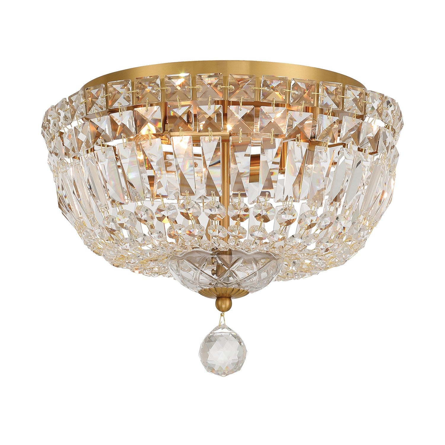 Crystorama - ROS-A1004-AG-CL-MWP - Four Light Flush Mount - Roslyn - Aged Brass