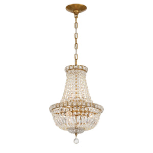 Crystorama - ROS-A1006-AG-CL-MWP - Five Light Chandelier - Roslyn - Aged Brass