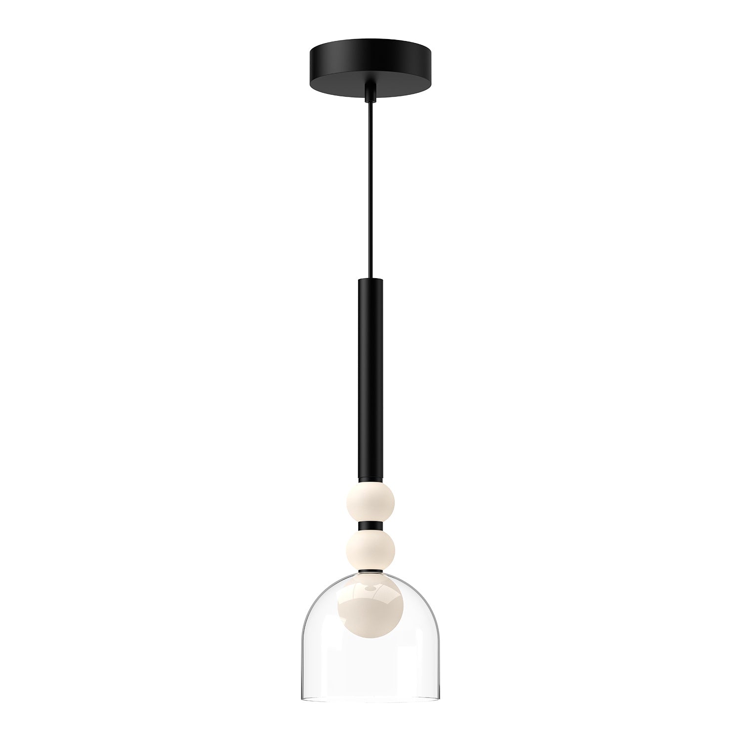 Kuzco Lighting - PD30505-BK/CL-UNV - LED Pendant - Rise - Black/Clear