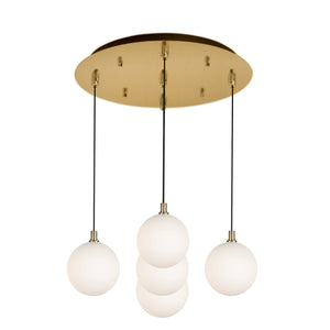 Kuzco Lighting - MP3106BGOP-05 - LED Pendant - Bolla - Brushed Gold/Opal Glass