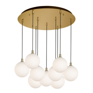 Kuzco Lighting - MP3106BGOP-09 - LED Pendant - Bolla - Brushed Gold/Opal Glass