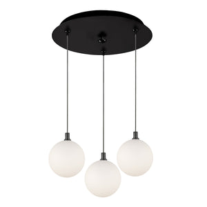 Kuzco Lighting - MP3106BKOP-03 - LED Pendant - Bolla - Black/Opal Glass