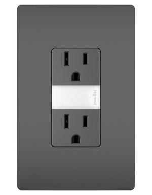 Legrand - NTL885TRBKCC6 - 15A Tamper-Resistant Outlet with Night Light - radiant - Black