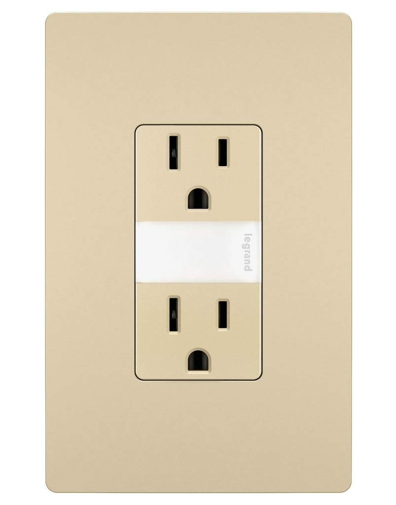 Legrand - NTL885TRICC6 - 15A Tamper-Resistant Outlet with Night Light - radiant - Ivory