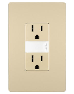 Legrand - NTL885TRICC6 - 15A Tamper-Resistant Outlet with Night Light - radiant - Ivory