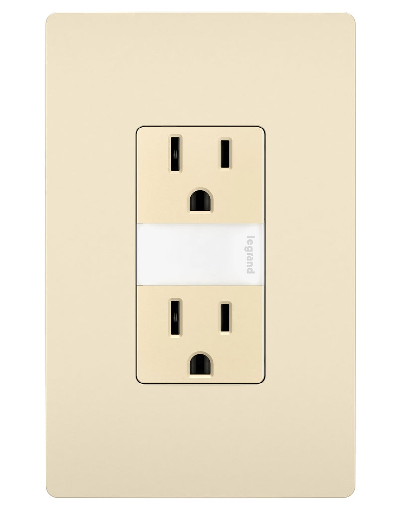 Legrand - NTL885TRLACC6 - 15A Tamper-Resistant Outlet with Night Light - radiant - Light Almond