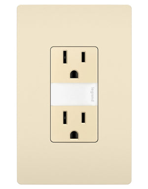 Legrand - NTL885TRLACC6 - 15A Tamper-Resistant Outlet with Night Light - radiant - Light Almond