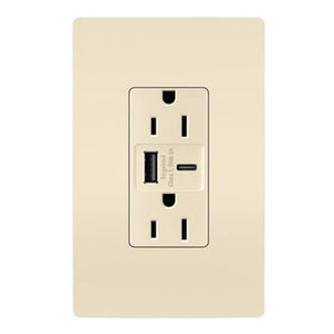 Legrand - R26USBAC6LA - 15A Tamper-Resistant Ultra-Fast USB Type A/C Outlet - radiant - Light Almond