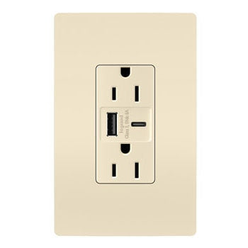 Legrand - R26USBAC6LA - 15A Tamper-Resistant Ultra-Fast USB Type A/C Outlet - radiant - Light Almond