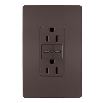 Legrand - R26USBCC6DBCCV4 - 15A Tamper-Resistant Ultra-Fast USB Type C/C Outlet - radiant - Dark Bronze