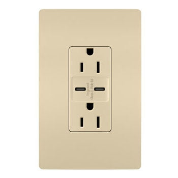 Legrand - R26USBCC6I - 15A Tamper-Resistant Ultra-Fast USB Type C/C Outlet - radiant - Ivory
