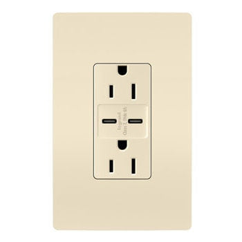 Legrand - R26USBCC6LA - 15A Tamper-Resistant Ultra-Fast USB Type C/C Outlet - radiant - Light Almond