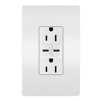 Legrand - R26USBCC6W - 15A Tamper-Resistant Ultra-Fast USB Type C/C Outlet - radiant - White