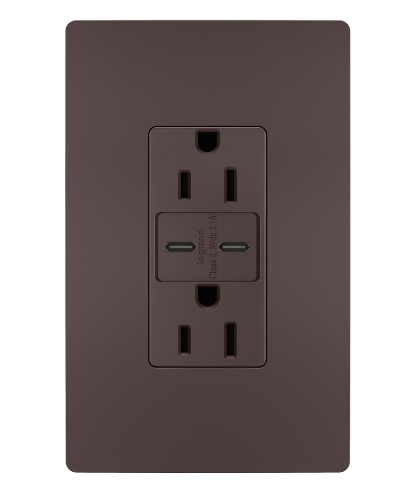 Legrand - R26USBCCDBCCV4 - 3.1 C-C USB+15A DUP REC DB VPK - radiant - Dark Bronze