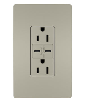 Legrand - R26USBCCNICCV4 - 3.1 C-C USB+15A DUP REC NI VPK - radiant - Nickel