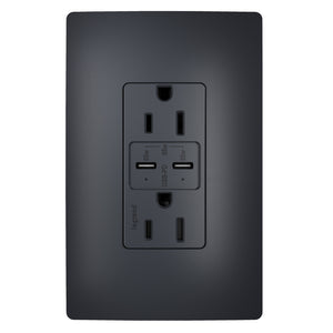 Legrand - R26USBPD65GCC6 - 65W USB Outlet, Type C, 15A, Tamper-Resistant - radiant - Graphite