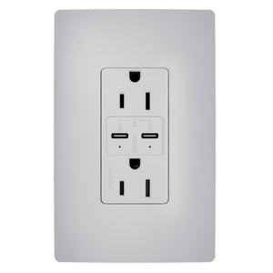 Legrand - R26USBPD65GRY - 65W USB Outlet, Type C, 15A, Tamper-Resistant - radiant - Gray