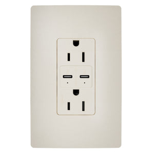 Legrand - R26USBPD65LA - 65W USB Outlet, Type C, 15A, Tamper-Resistant - radiant - Light Almond