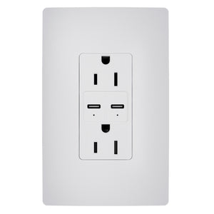 Legrand - R26USBPD65W - 65W USB Outlet, Type C, 15A, Tamper-Resistant - radiant - White