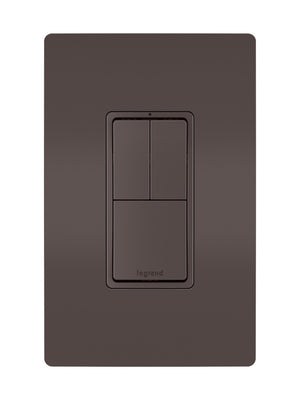 Legrand - RCD113 - Two Single-Pole Switches & Single Pole/3-Way Switch - radiant - Brown