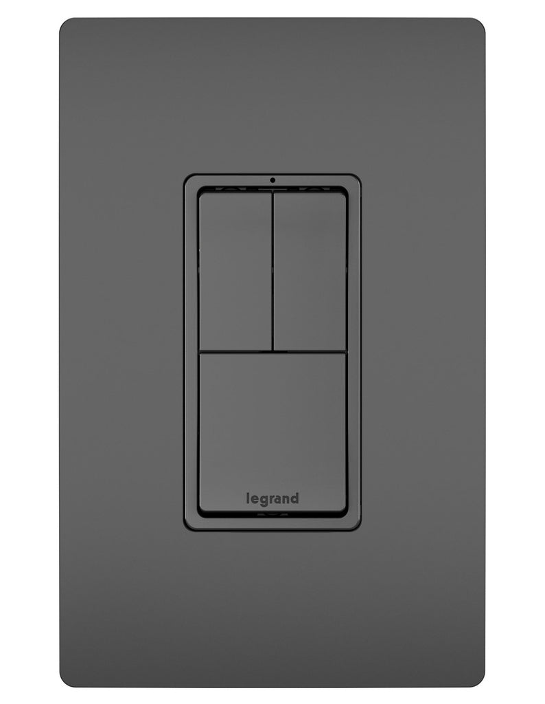 Legrand - RCD113BK - Two Single-Pole Switches and Single Pole/3-Way Switch - radiant - Black