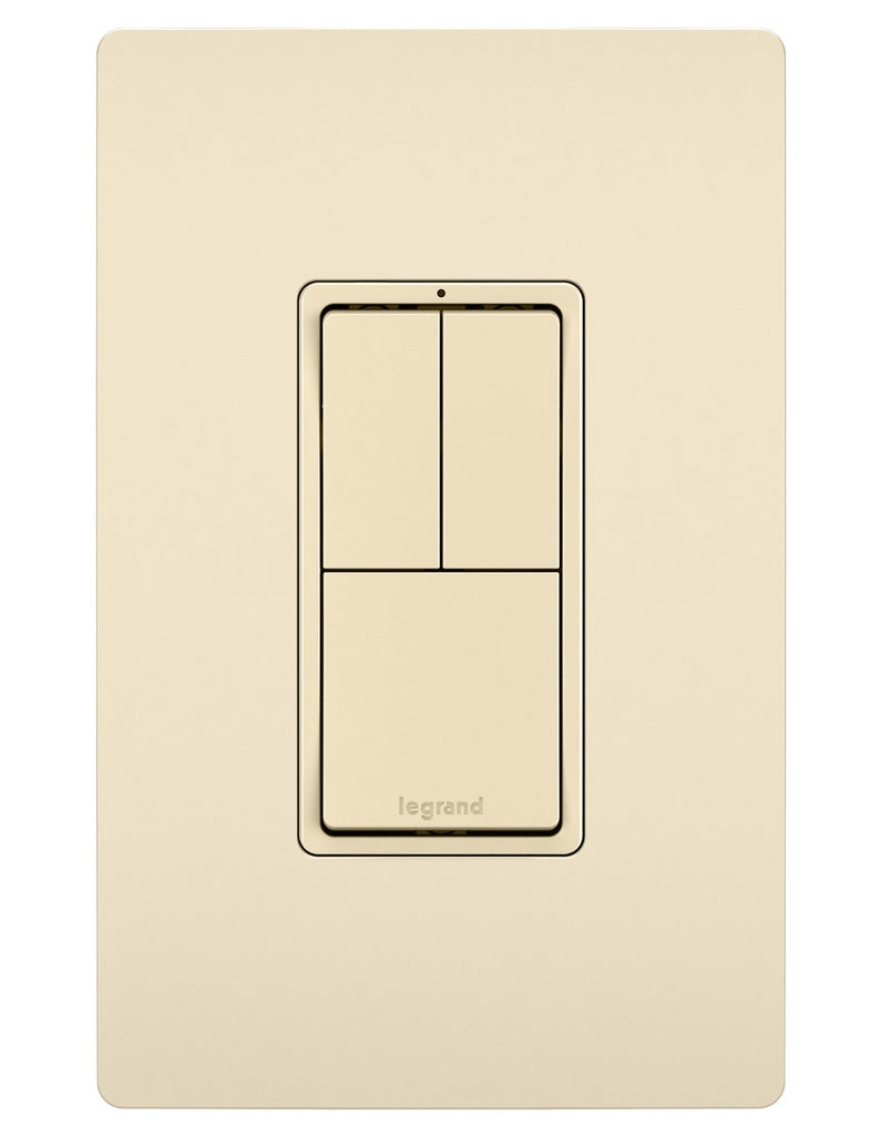 Legrand - RCD113LA - Two Single-Pole Switches and Single Pole/3-Way Switch - radiant - Light Almond