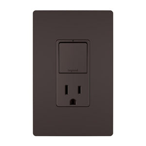 Legrand - RCD38TR - Single-Pole/3-Way Switch with 15A Tamper-Resistant Outlet - radiant - Brown