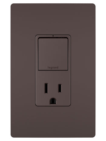 Legrand - RCD38TRDBCC6 - Single Pole/3-Way Switch with 15A Tamper-Resistant Outlet - radiant - Dark Bronze