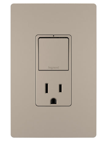 Legrand - RCD38TRNICC6 - Single Pole/3-Way Switch with 15A Tamper-Resistant Outlet - radiant - Nickel