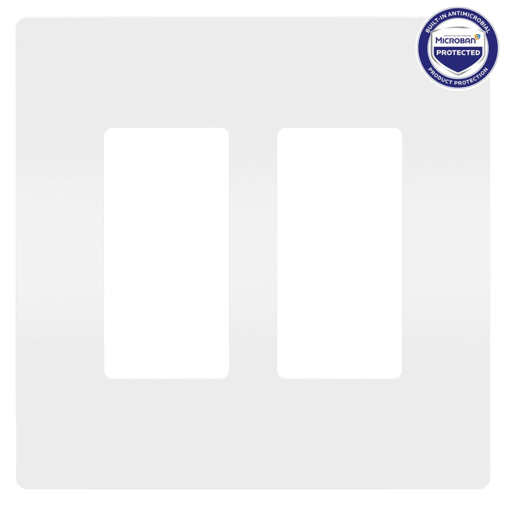 Legrand - RWP262WAMCC6 - Two-Gang Screwless Wall Plate with Microban - radiant - White