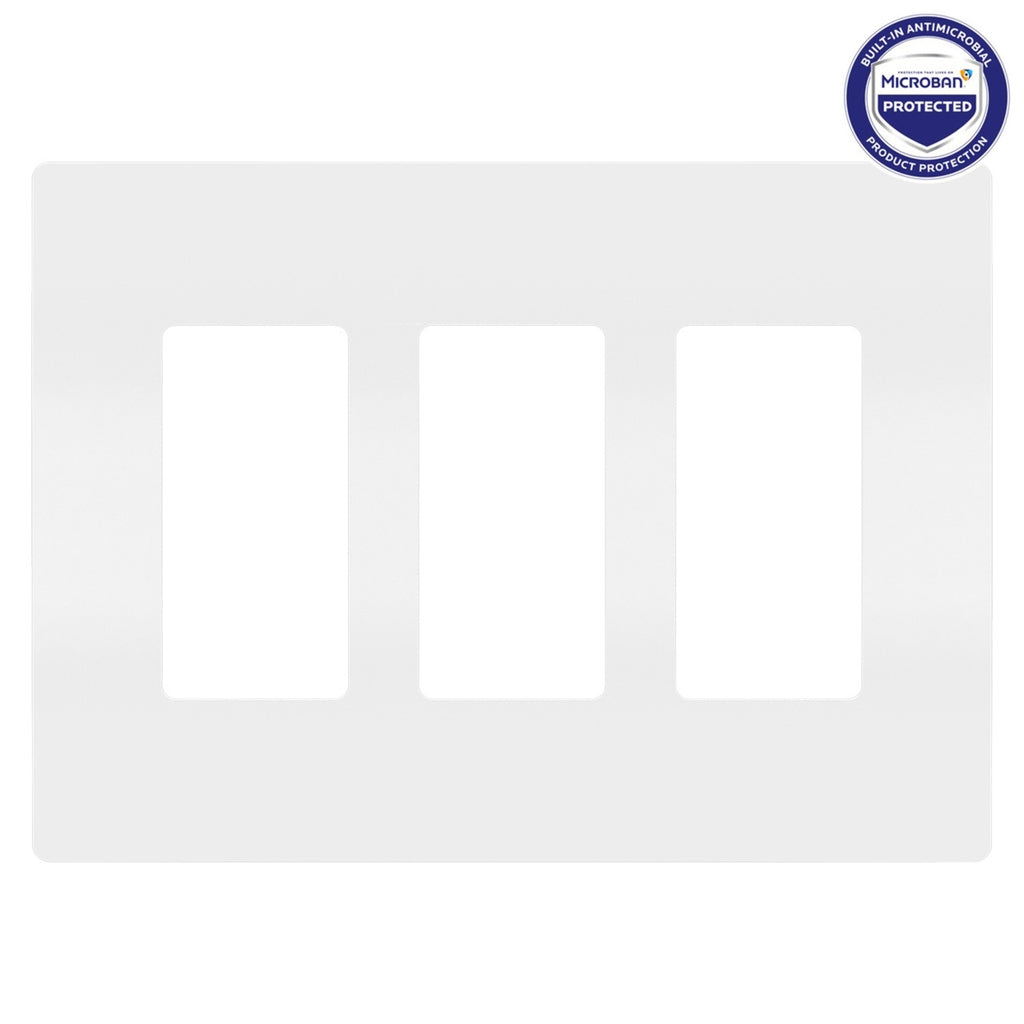 Legrand - RWP263WAMCC6 - Three-Gang Screwless Wall Plate with Microban - radiant - White
